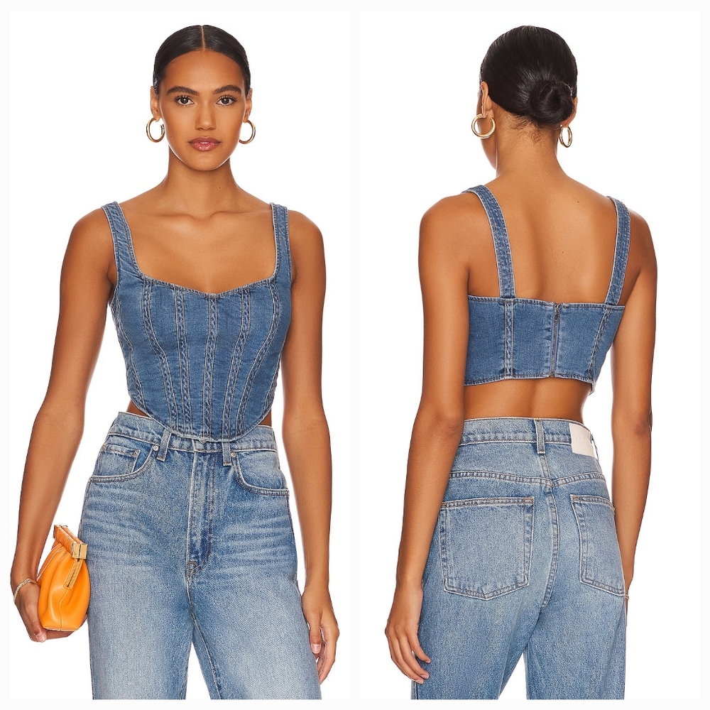 Bardot Denim Blue Corset Top